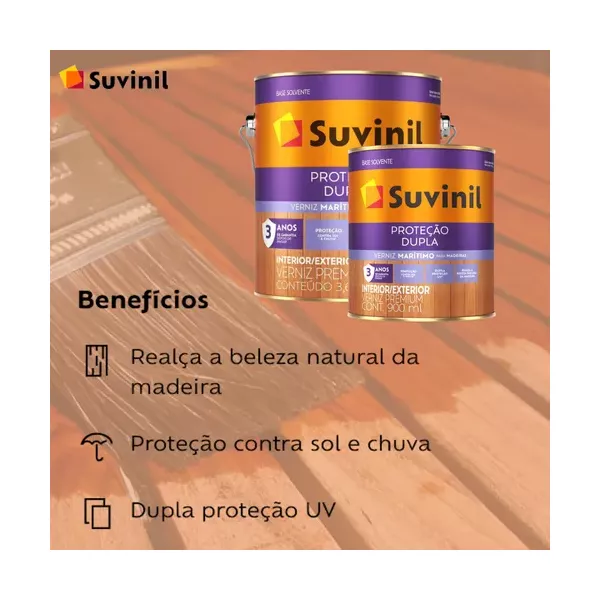 Verniz Dupla Proteção (Maritimo) Natural Brilhante 0,9L Suvinil 