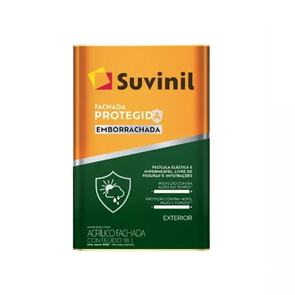 Tinta Acrílica Fosco Fachada Protegida Emborrachada Branco Neve 18l Suvinil