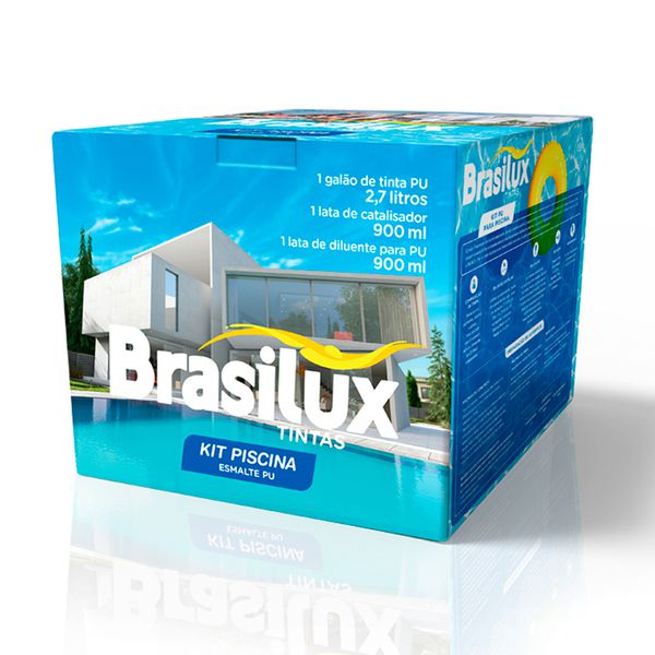 BRASILUX KIT PU AZUL PISCINA 4,5L