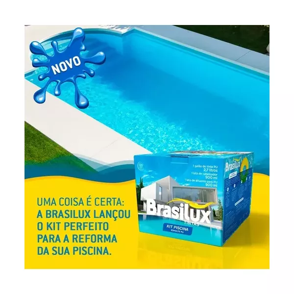 BRASILUX KIT PU AZUL PISCINA 4,5L