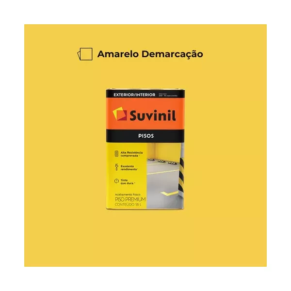 Tinta Piso Premium Amarelo Demarcação Fosco Suvinil 18L