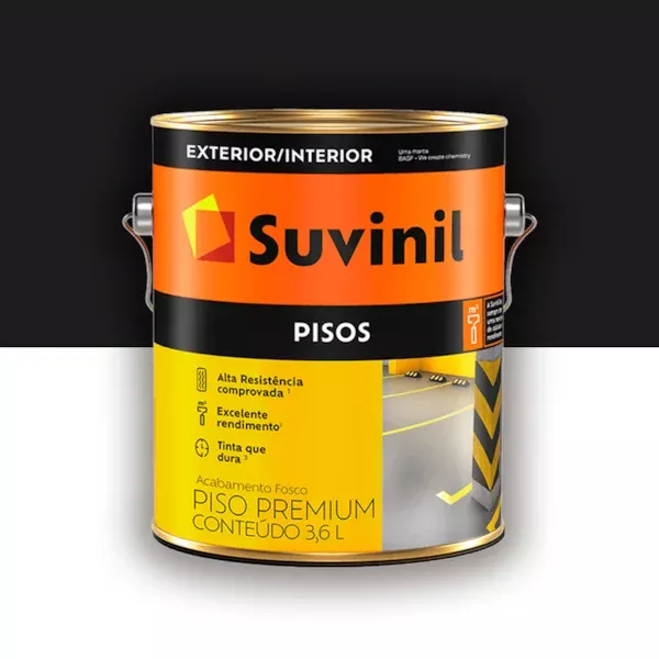 Tinta Piso Premium Preto Suvinil 3,6L