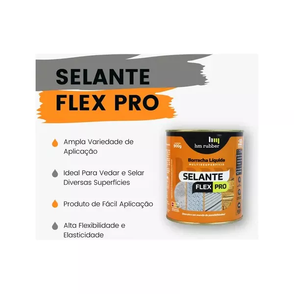 HM RUBBER SELANTE FLEX PRO CINZA 900ML