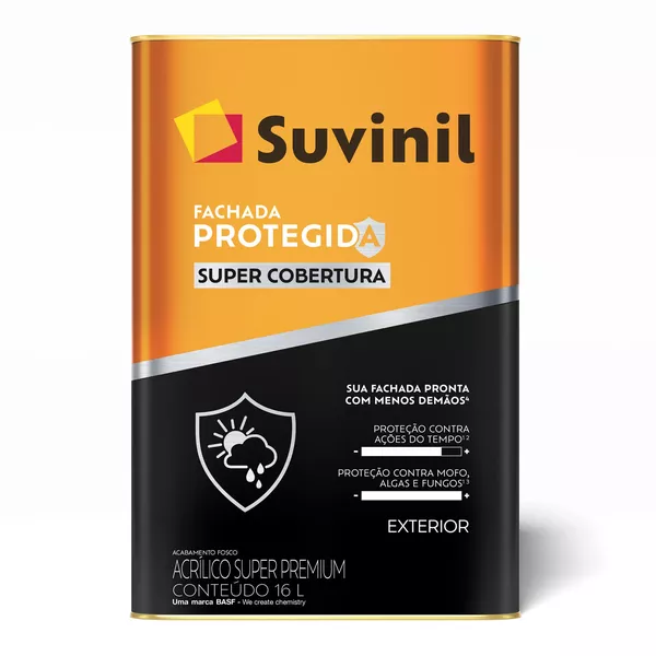 Tinta Acrílica Fachada Protegida Super Cobertura Branco Neve Suvinil 18L