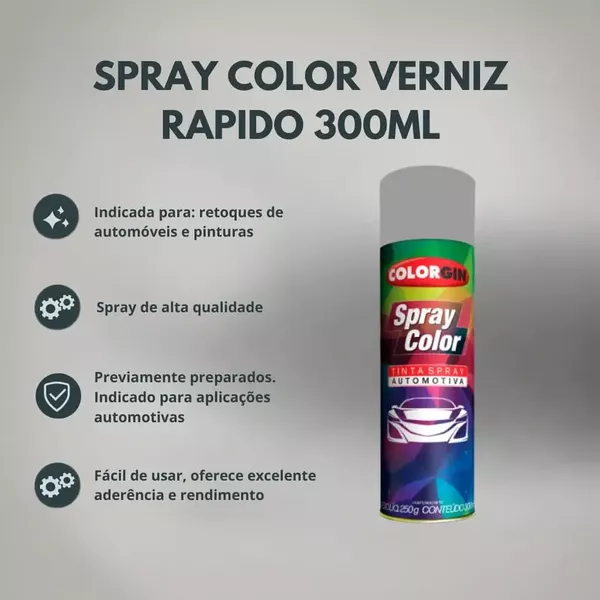 COLORGIN SPRAY AUTOMOTIVO VERNIZ RAPIDO 300ML