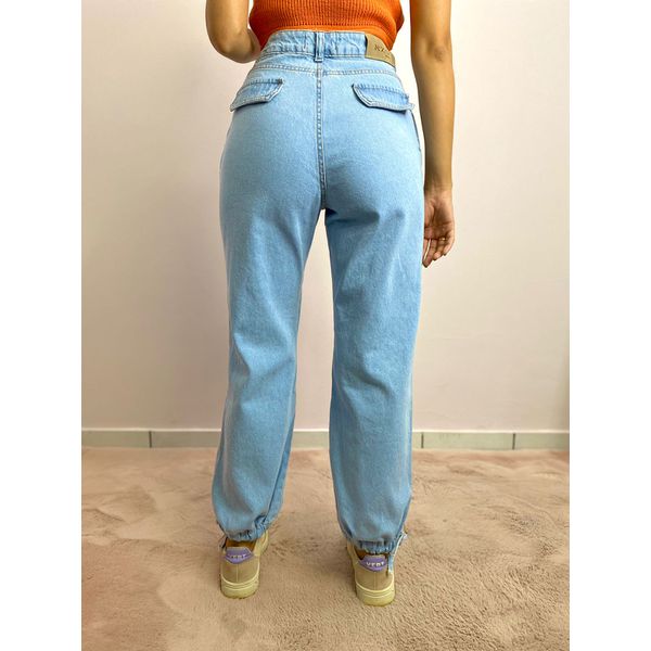 CALCA MOM JOGGER JEANS CLARO MOOD STORE