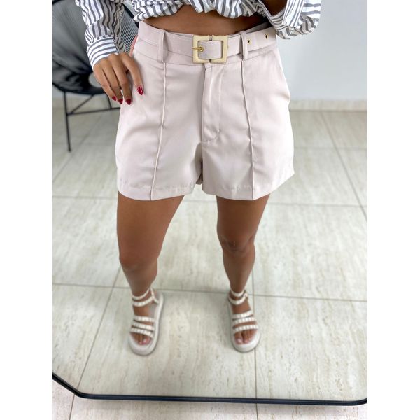 SHORT CINTO ALFAIATARIA AREIA