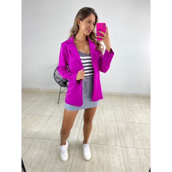 MAXI BLAZER FORRADO FUCSIA