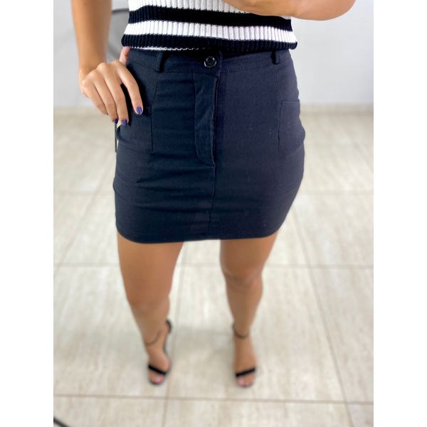 SHORT SAIA ELASTANO PRETO