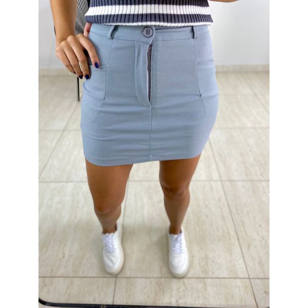 SHORT SAIA ELASTANO CINZA