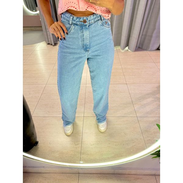 CALÇA JEANS DETALHE BARRA JEANS