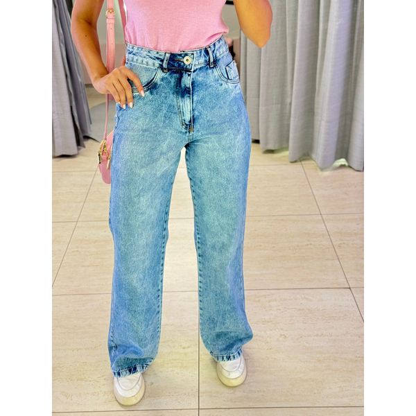 WIDE LEG JEANS MESCLADO JEANS