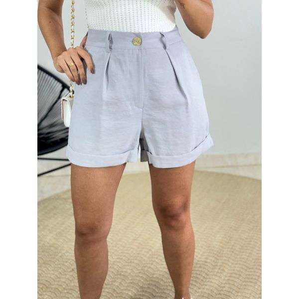 SHORT ALFAIATARIA LIA CINZA