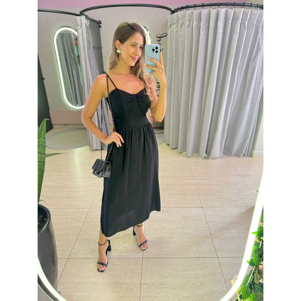 VESTIDO MIDI ISIS PRETO