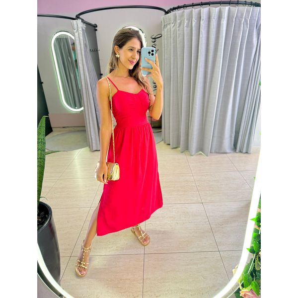 VESTIDO MIDI ISIS VERMELHO