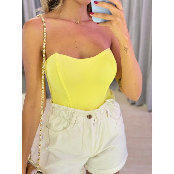 BODY CORSET POLIAMIDA AMARELO
