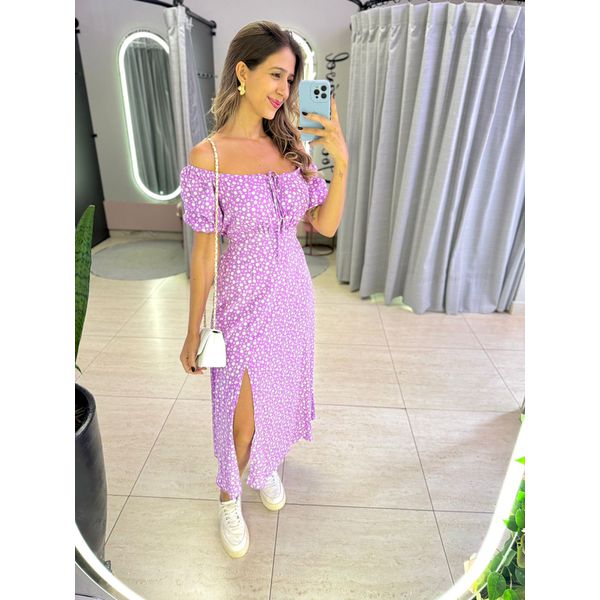 VESTIDO MIDI VIOLETA LAVANDA