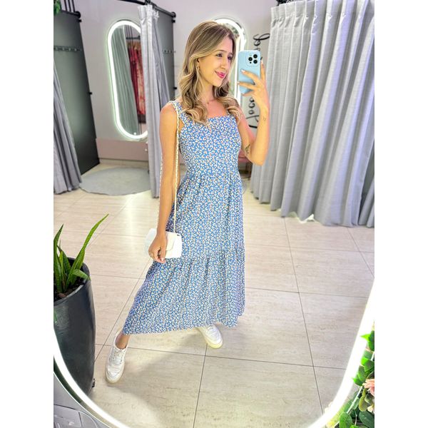 VESTIDO MIDI KATIA AZUL FLORIDO