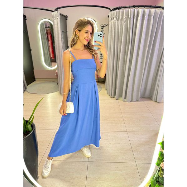 VESTIDO MIDI PATRICIA AZUL ESCURO