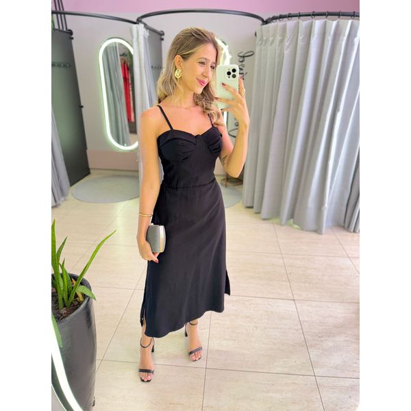 VESTIDO EDUARDA PRETO