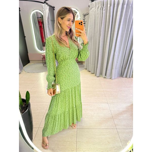 VESTIDO MANGA LONGA VALENTINA VERDE