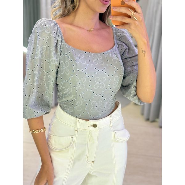MAXI CROPPED LAISE CINZA