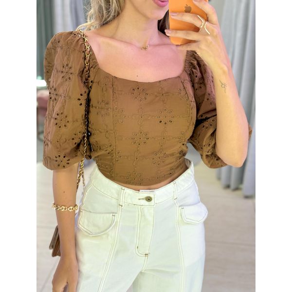 MAXI CROPPED LAISE MARROM