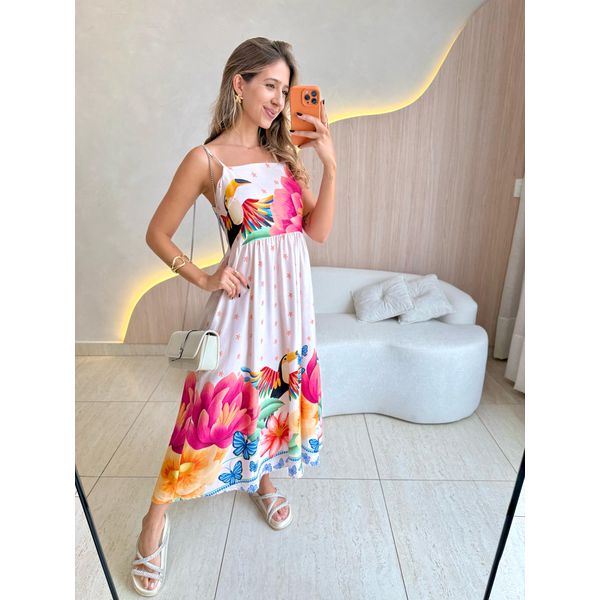 VESTIDO MIDI LAIS OFF COLORIDO