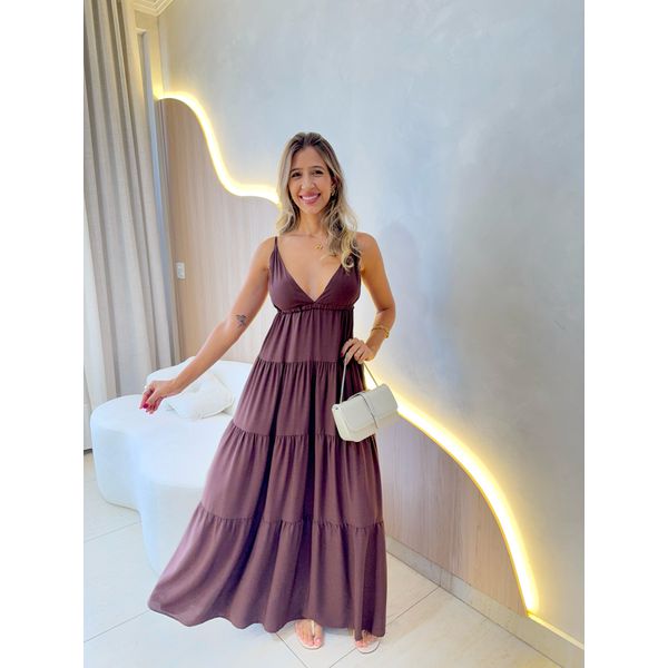 VESTIDO CARINA MARROM