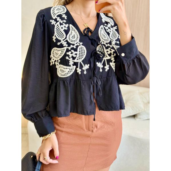 BLUSA MANGA LONGA RUBY PRETO