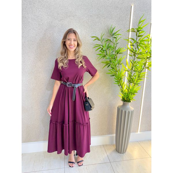 VESTIDO MIDI PAMELA BORDO