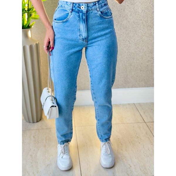 CALÇA MOM CLARA JEANS CLARO