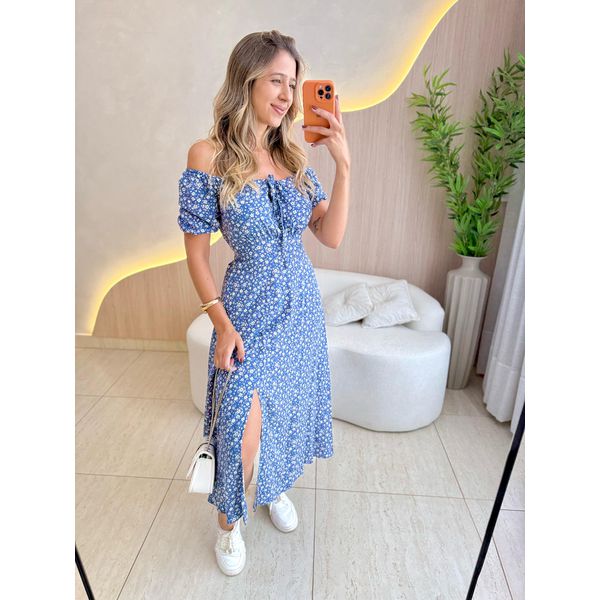 VESTIDO MIDI VIOLETA AZUL