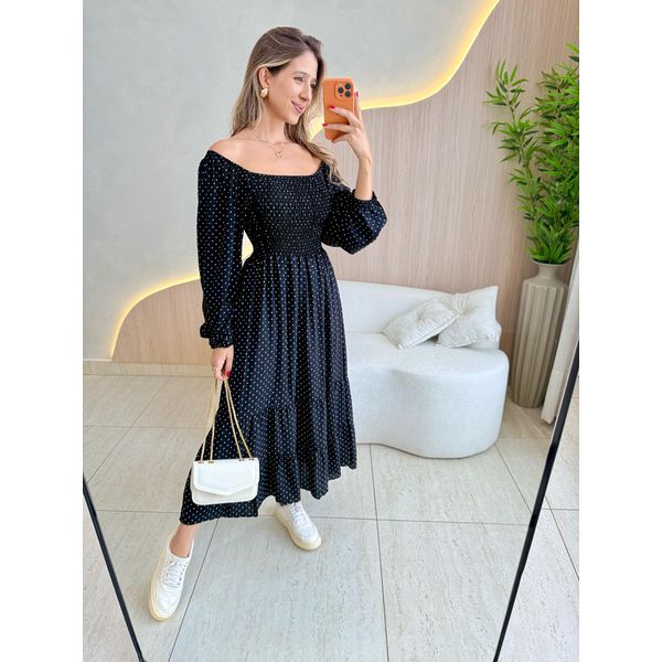 VESTIDO MIDI LUARA PRETO