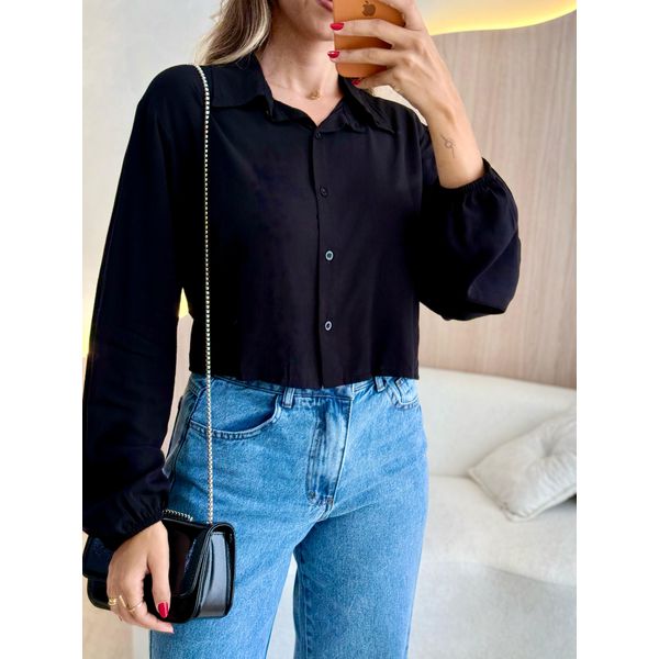 CAMISA CROPPED PRETO