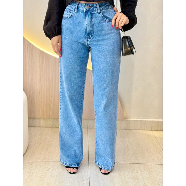 CALÇA JEANS WIDE LEG BÁSICA JEANS