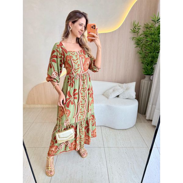 VESTIDO LONGO ANABELE VERDE