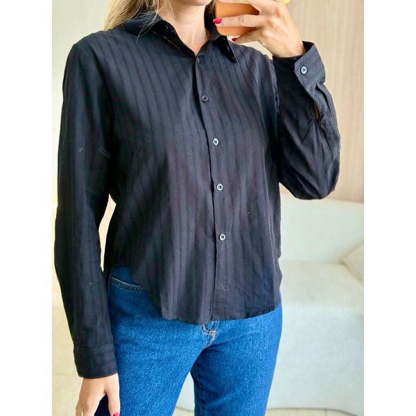 BLUSA CAMISA LAVINIA PRETO
