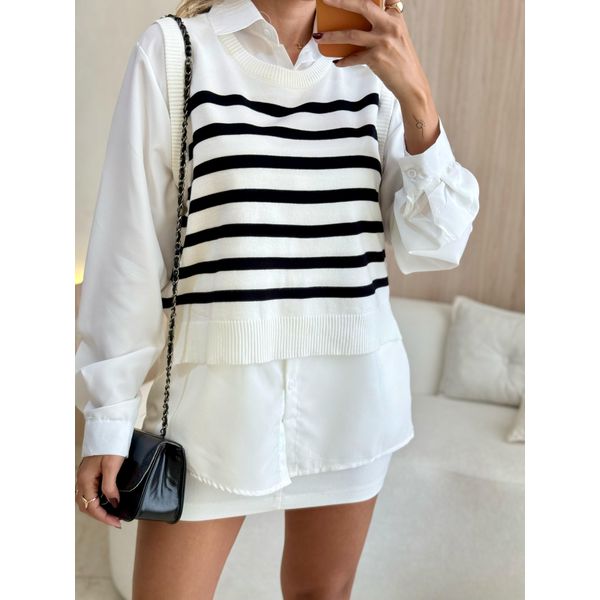 CONJUNTO CAMISA LUNA OFF/PRETO