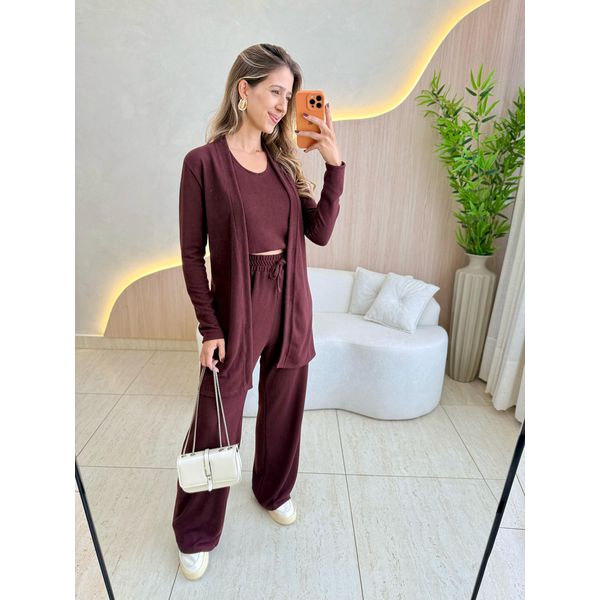 CONJUNTO 3 PEÇAS VINHO
