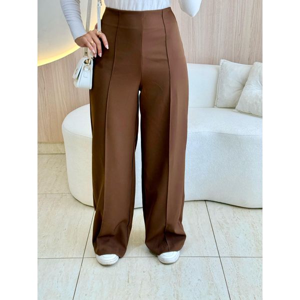 CALÇA PANTALONA MAITE MARROM ESCURO