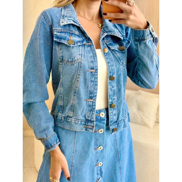 JAQUETA JEANS BÁSICA JEANS ESCURO