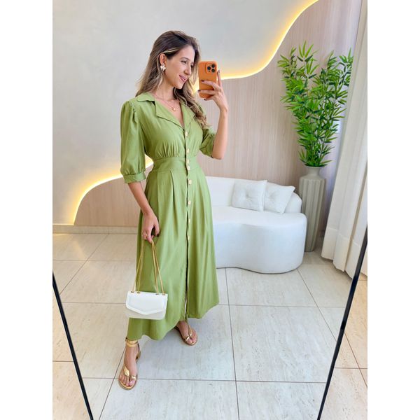 VESTIDO LINHO SHEILA VERDE