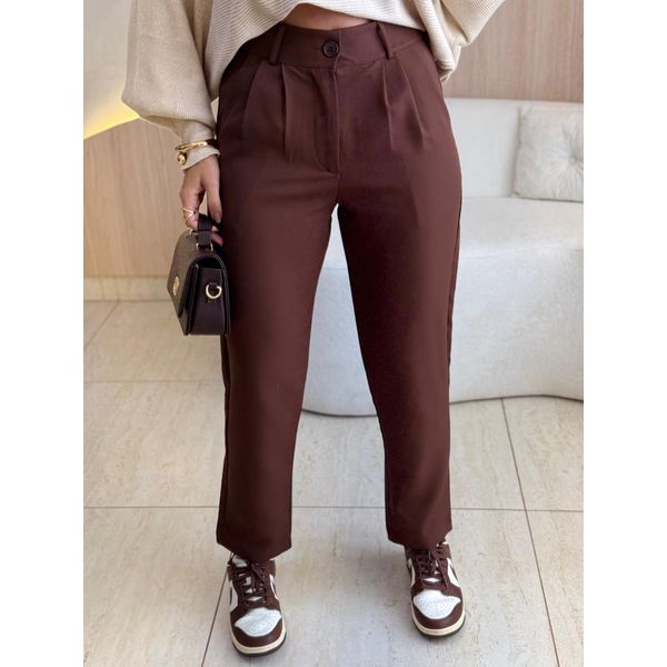 CALÇA ALFAIATARIA KAUANE MARROM