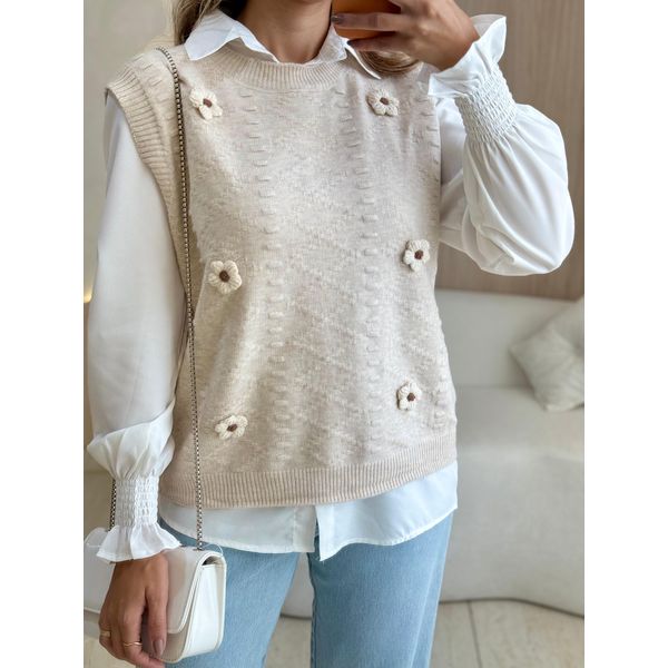 CONJUNTO CAMISA MARIA FLOR AREIA