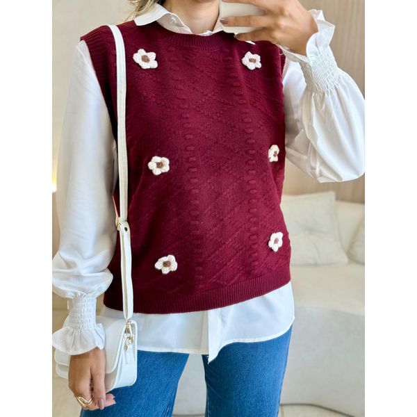 CONJUNTO CAMISA MARIA FLOR MARSALA