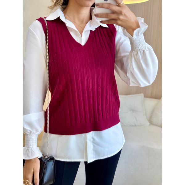 CONJUNTO CAMISA ESTELA MARSALA