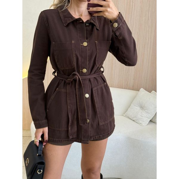 CASACO PARKA BRENDA MARROM
