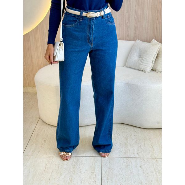 CALÇA JEANS WIDE LEG JESSICA JEANS ESCURO