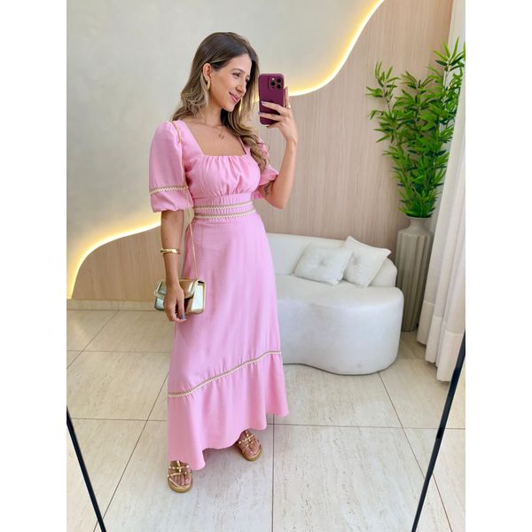 VESTIDO MIDI ELISA ROSA